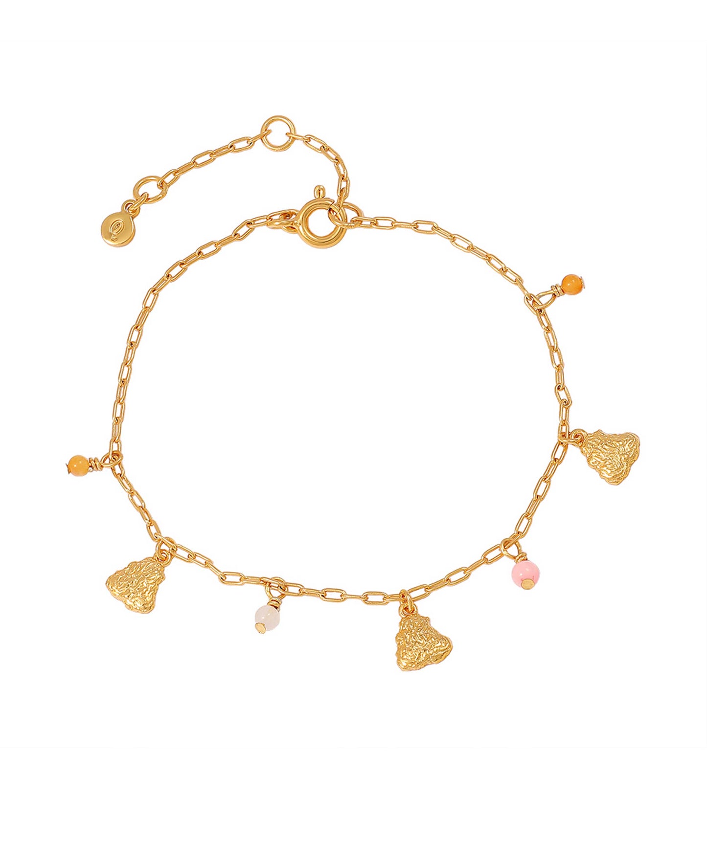 Coralie bracelet — gold, silver, coral bracelet in 18k gold-plated 925 sterling silver