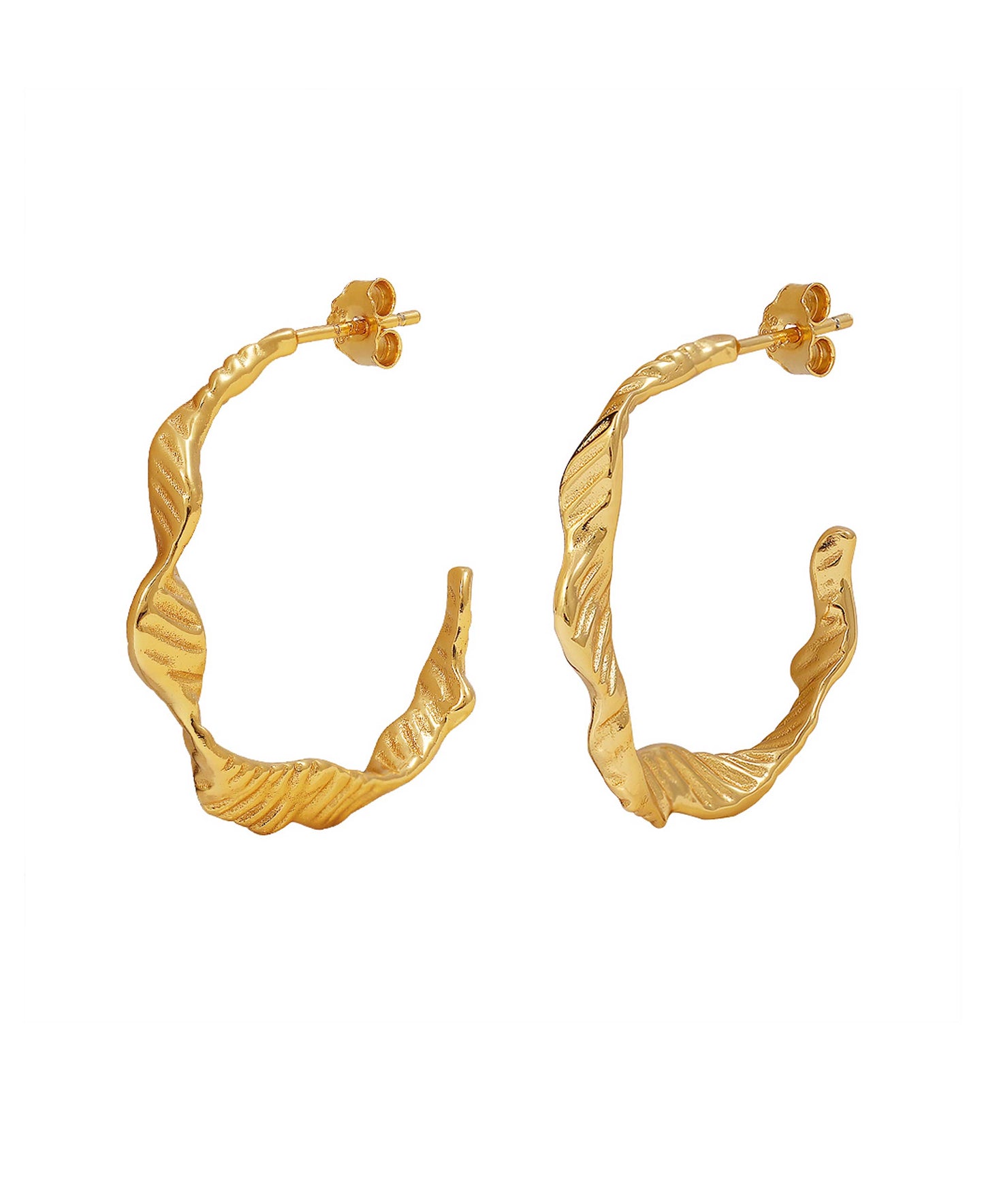 Lorelei grande hoops — gold, silver earrings in 18k gold-plated 925 sterling silver
