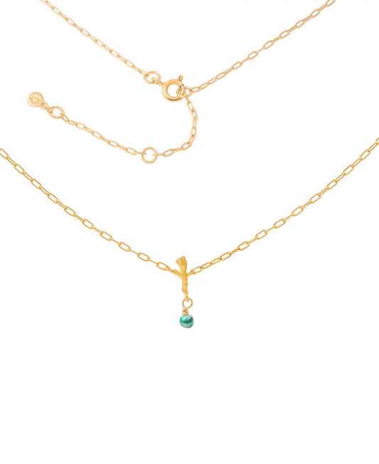 Olivine necklace — gold, silver necklace in 18k gold-plated 925 sterling silver