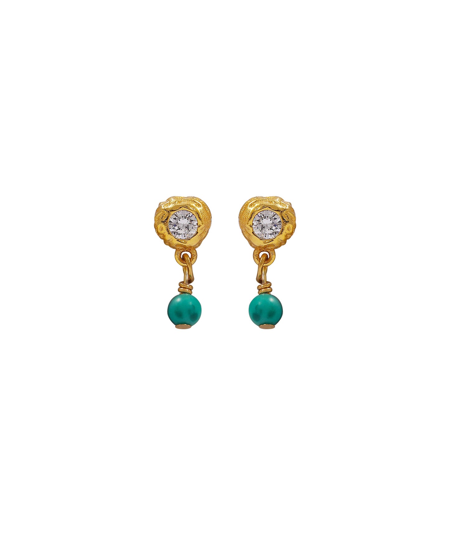 Olivine earstuds — gold, silver earrings in 18k gold-plated 925 sterling silver