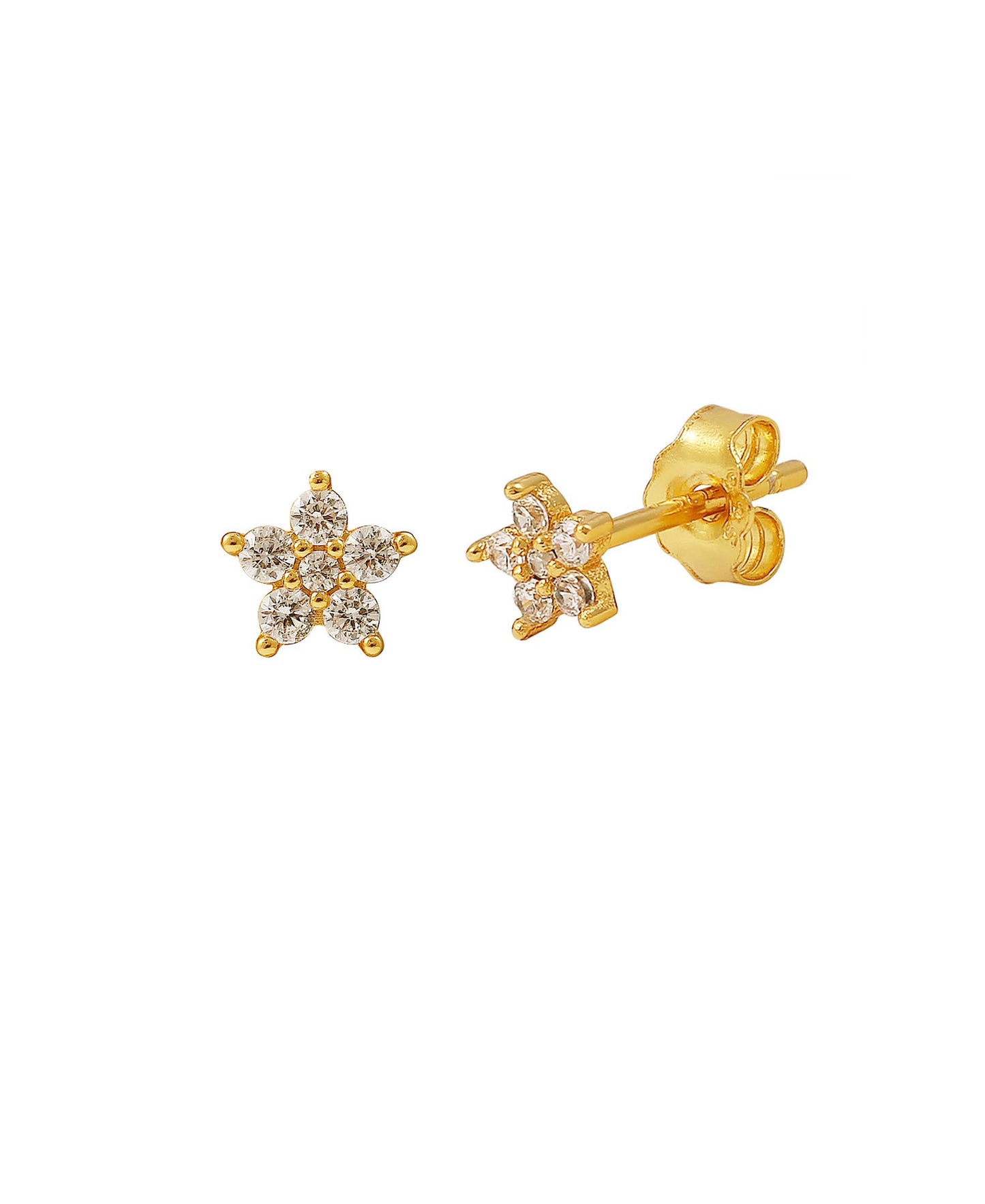 Stella petite earstuds — gold, silver earrings in 18k gold-plated 925 sterling silver
