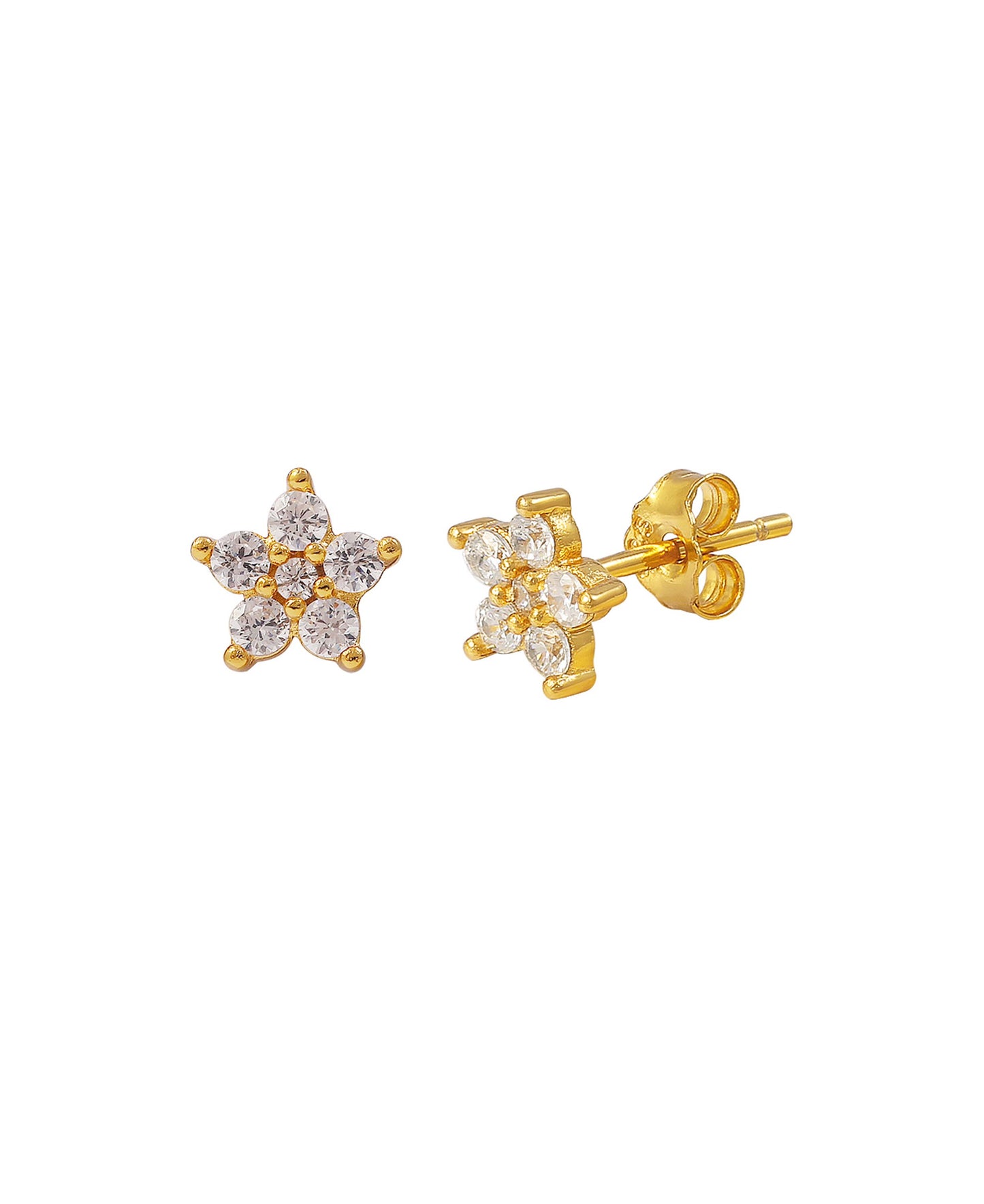 Stella grande earstuds — gold, silver earrings in 18k gold-plated 925 sterling silver