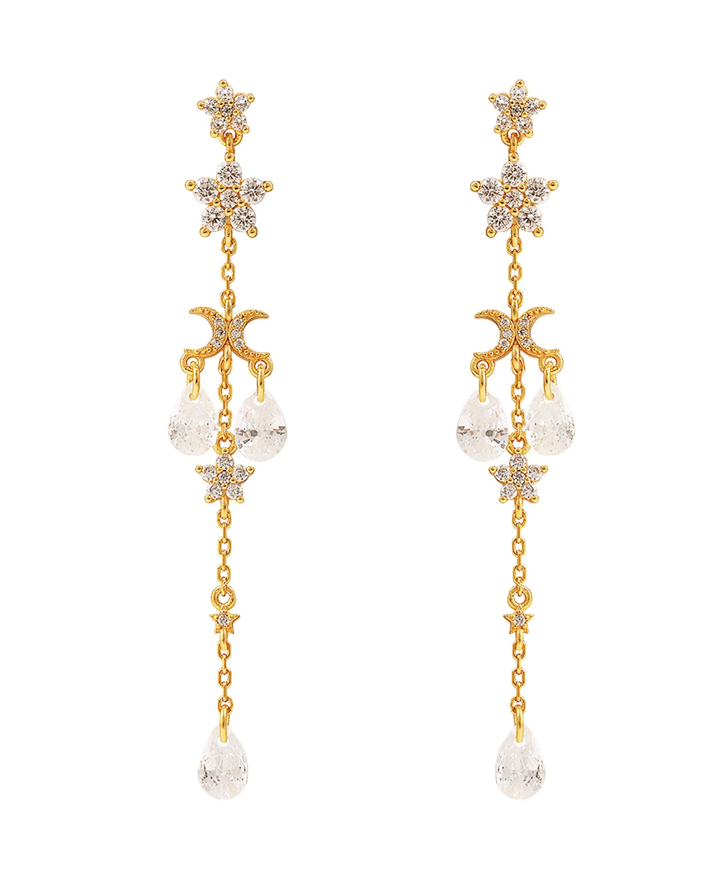 Stella luna grande earrings — gold, silver earrings in 18k gold-plated 925 sterling silver