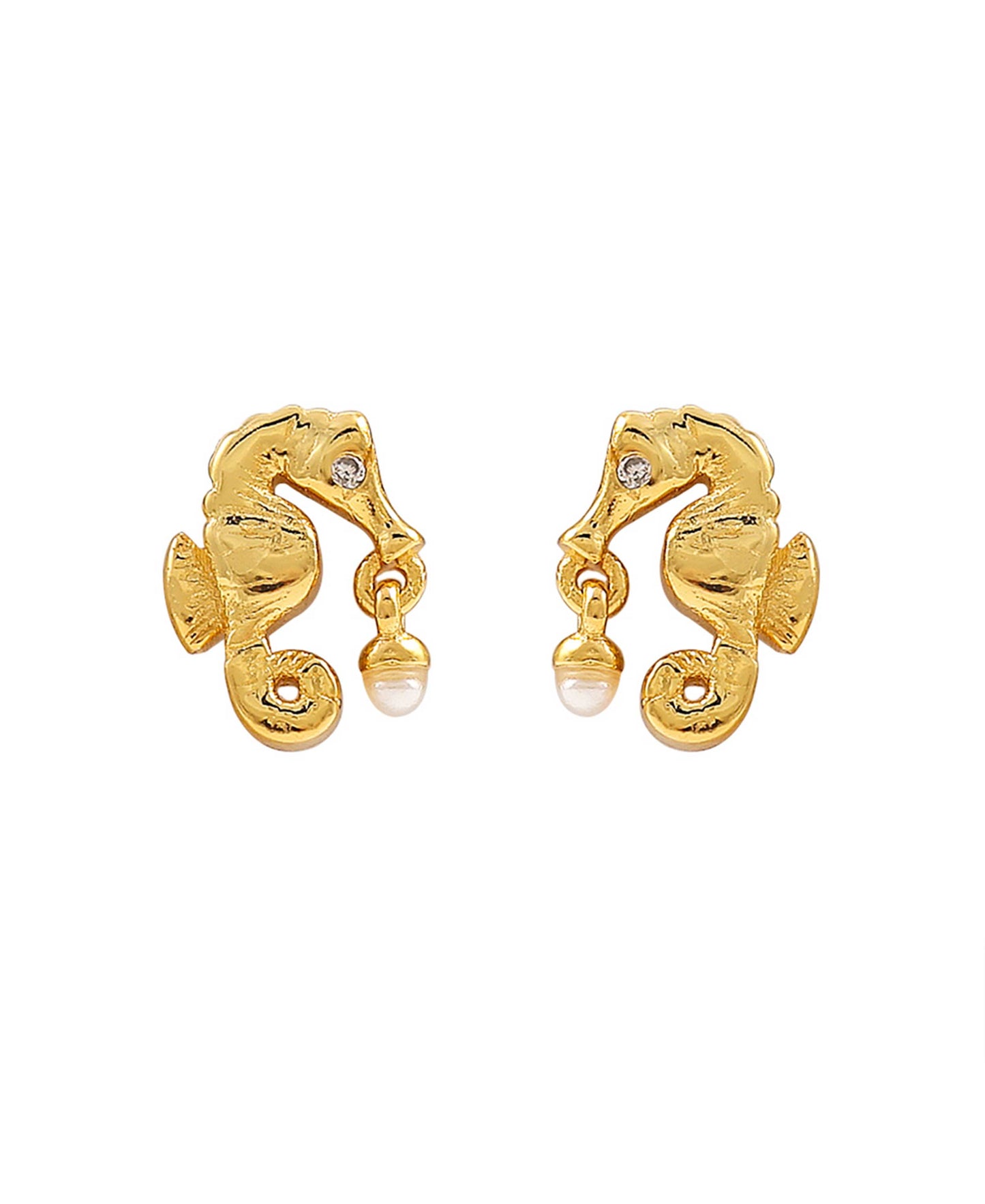 Sandy earrings — gold, silver, pearl earrings in 18k gold-plated 925 sterling silver, freshwater pearls