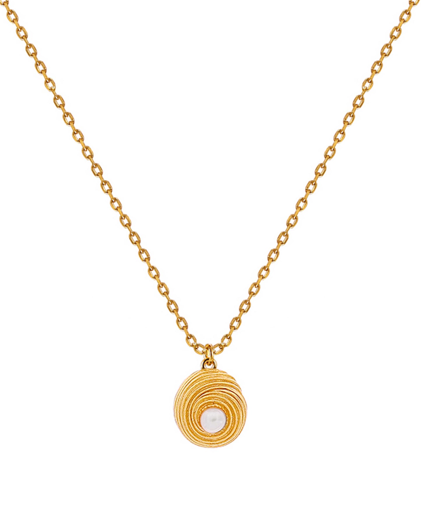 Shelly necklace — gold, silver, pearl necklace in 18k gold-plated 925 sterling silver, freshwater pearls