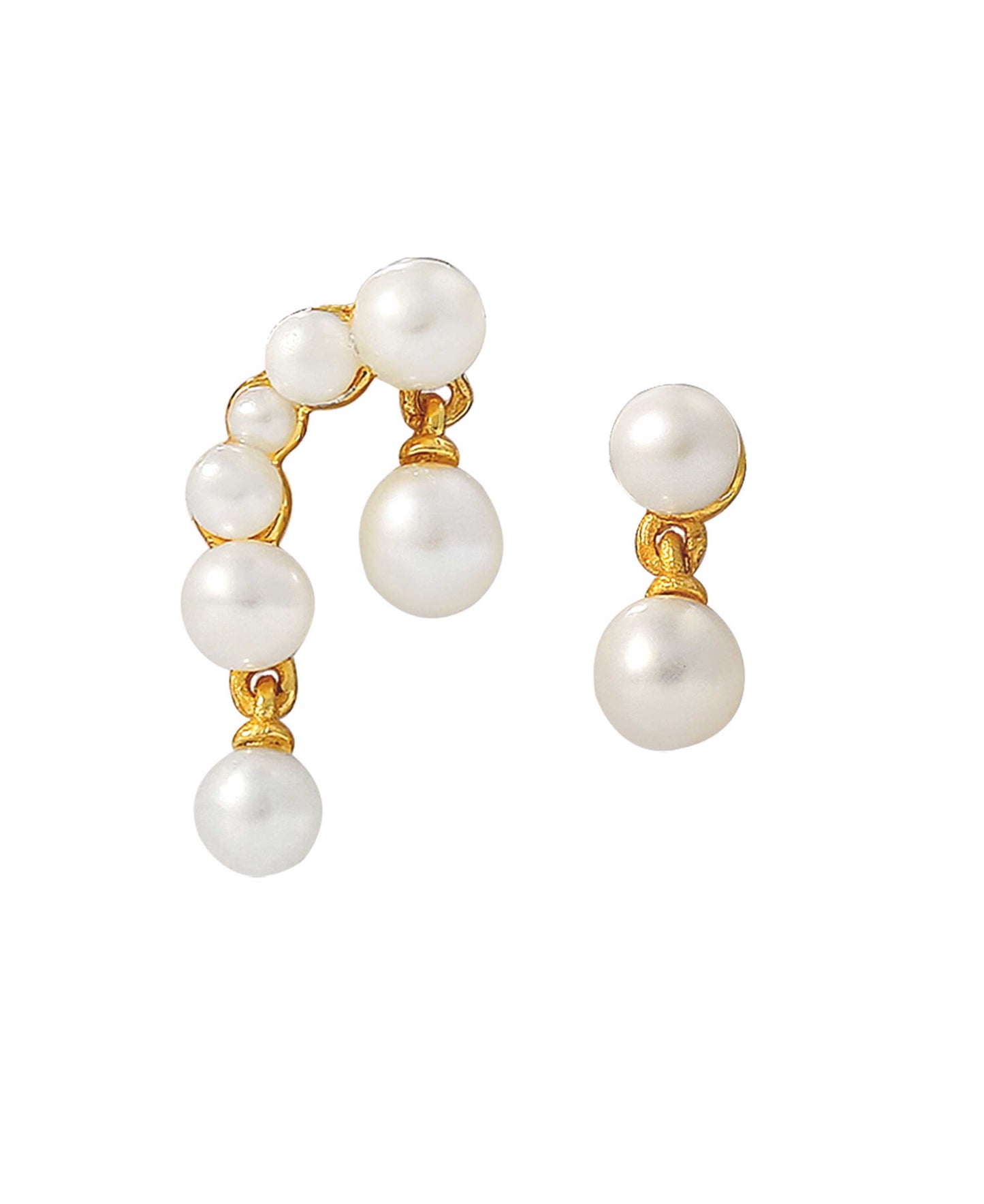 Cordelia earrings — gold, silver, pearl earrings in 18k gold-plated 925 sterling silver, freshwater pearls
