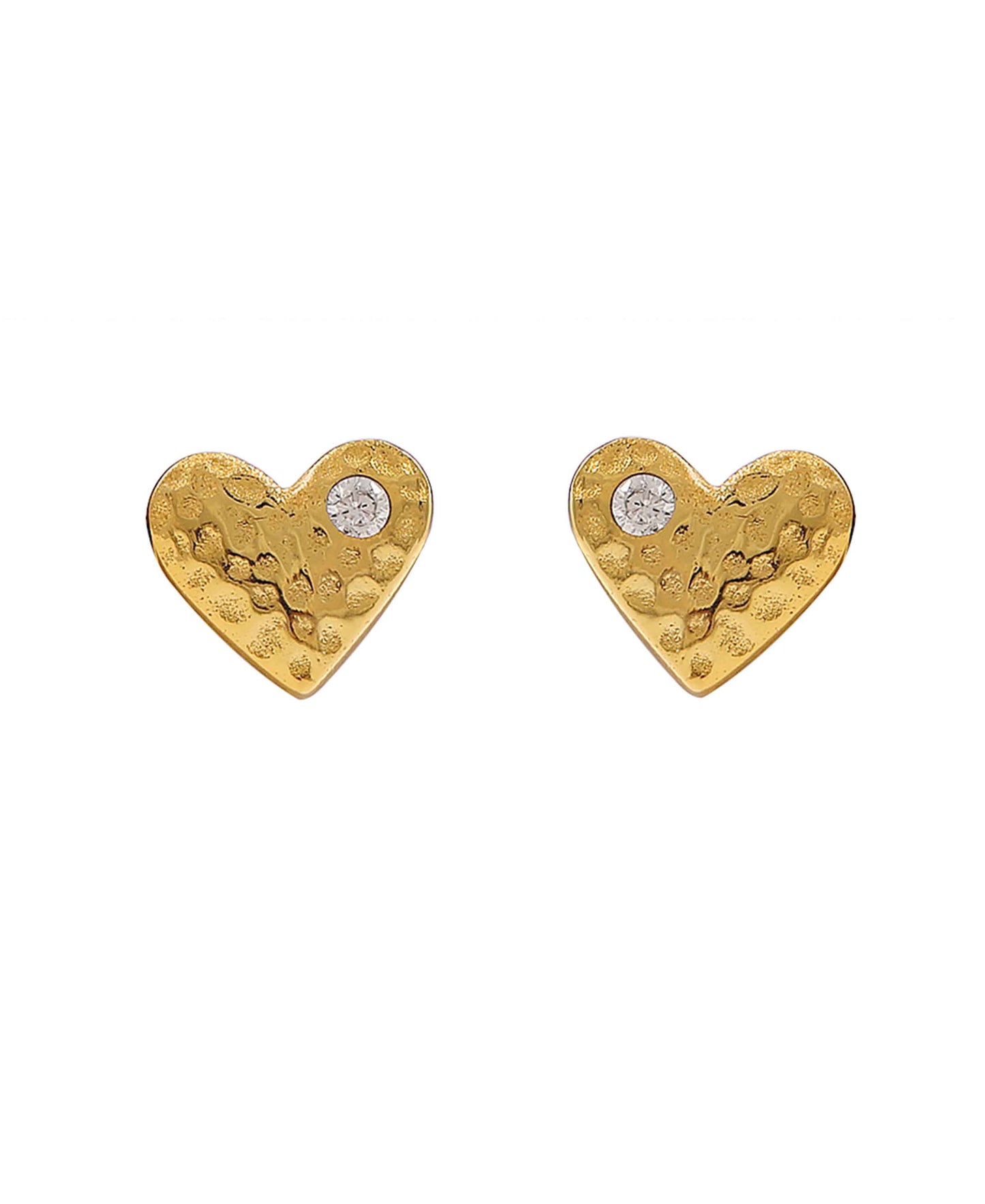 Mini heart earrings — gold, silver earrings in 18k gold-plated 925 sterling silver