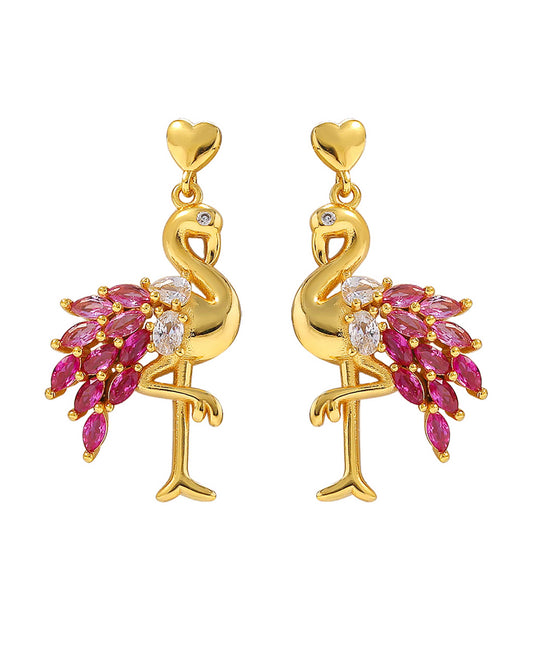 Pink flamingo earrings