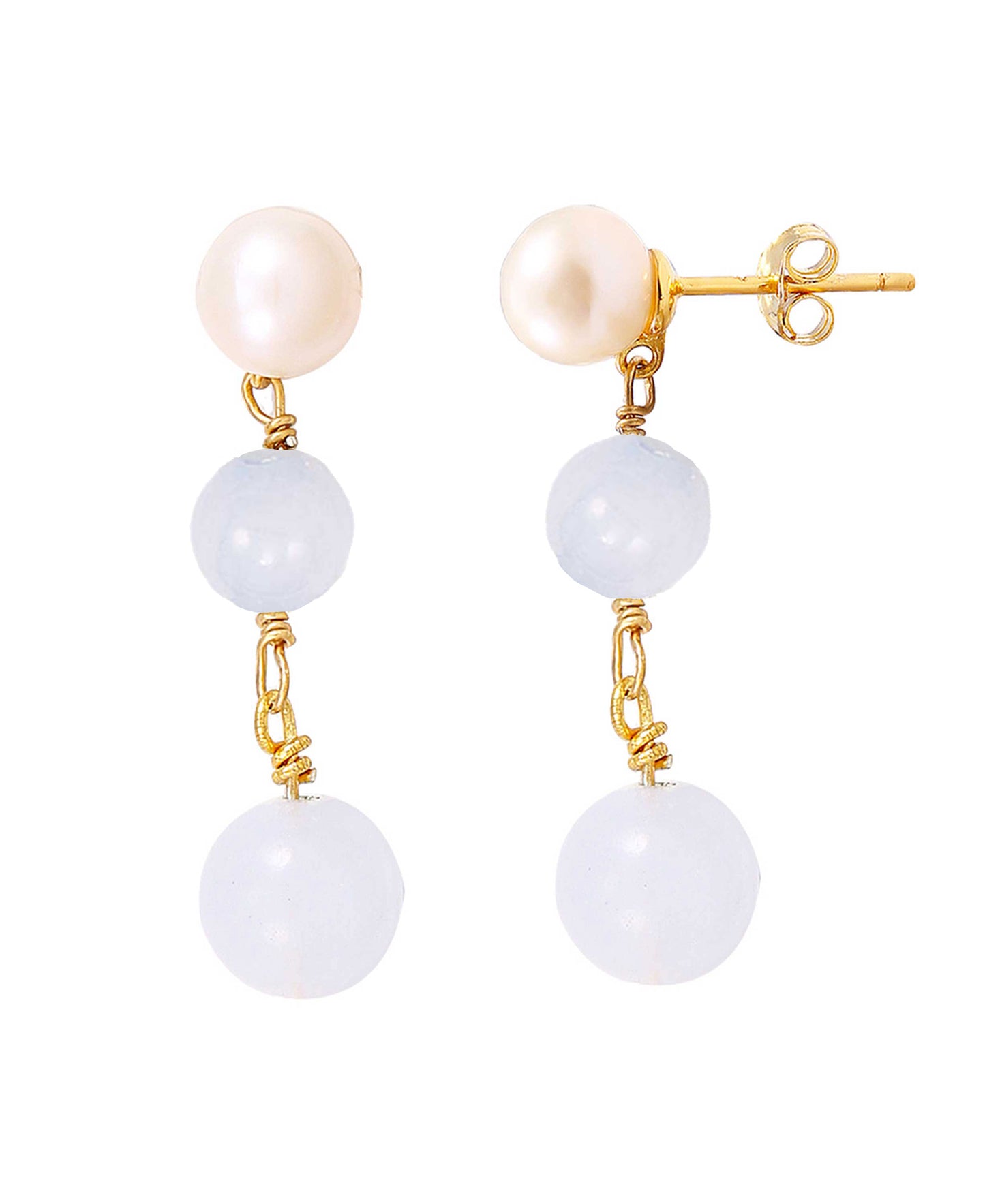 Fabienne earrings in — earrings in 18k gold-plated 925 sterling silver, freshwater pearls