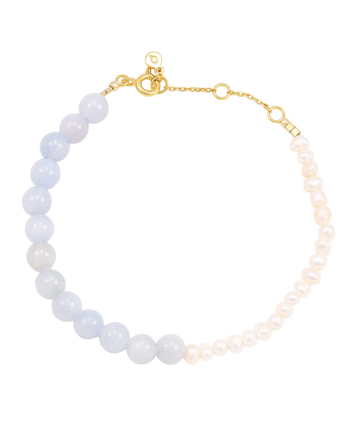 Fabianna bracelet — gold, silver, pearl bracelet in 18k gold-plated 925 sterling silver, freshwater pearls