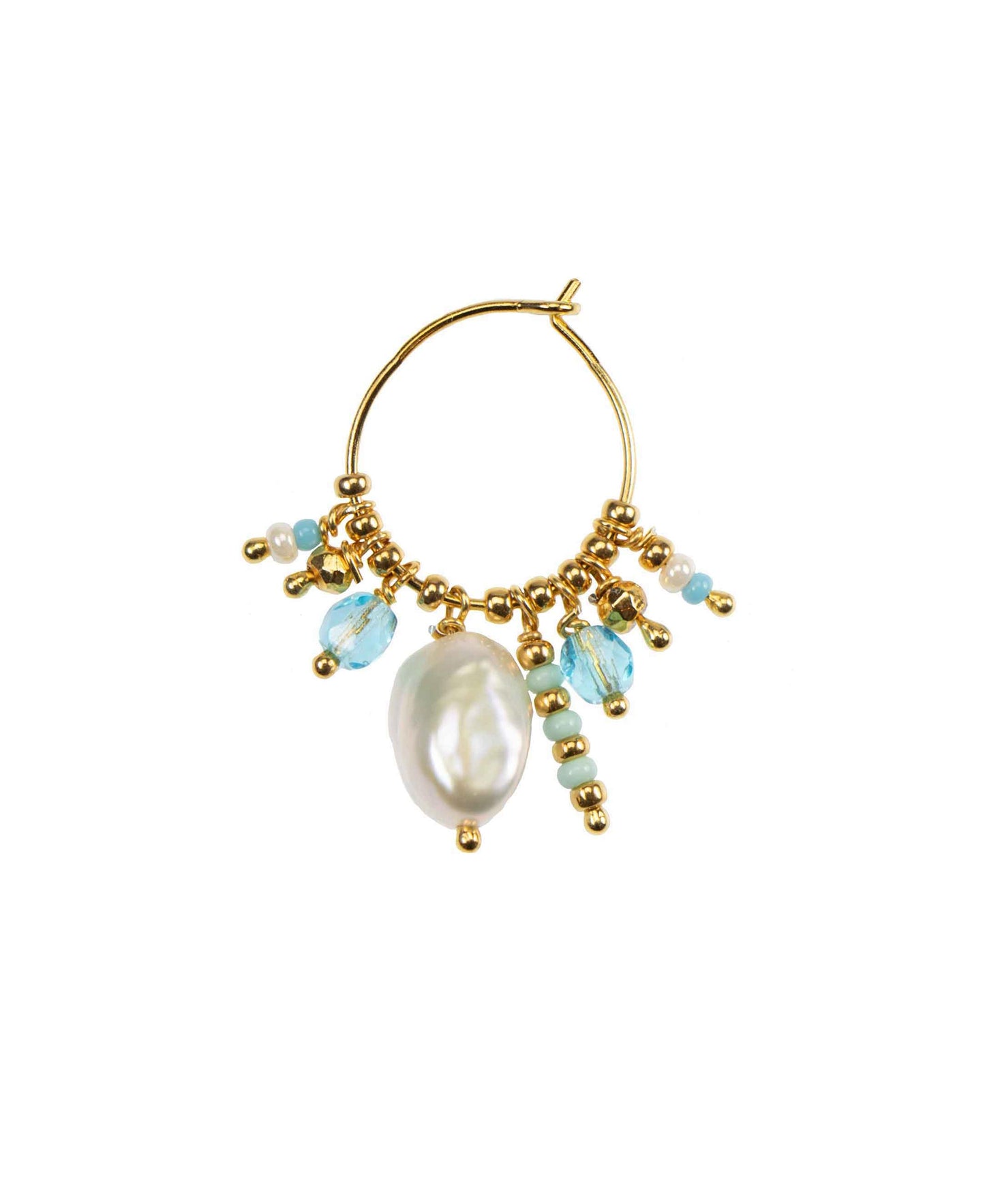 Ocean earrings in — earrings in gold-plated 925 sterling silver, freshwater pearls