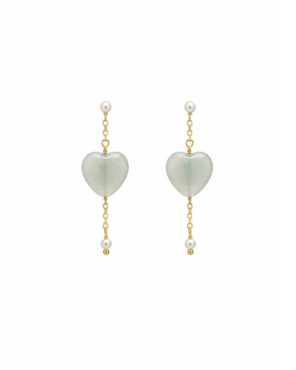 Aura Heart Aventurine Earrings