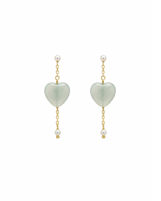 Aura Heart Aventurine Earrings