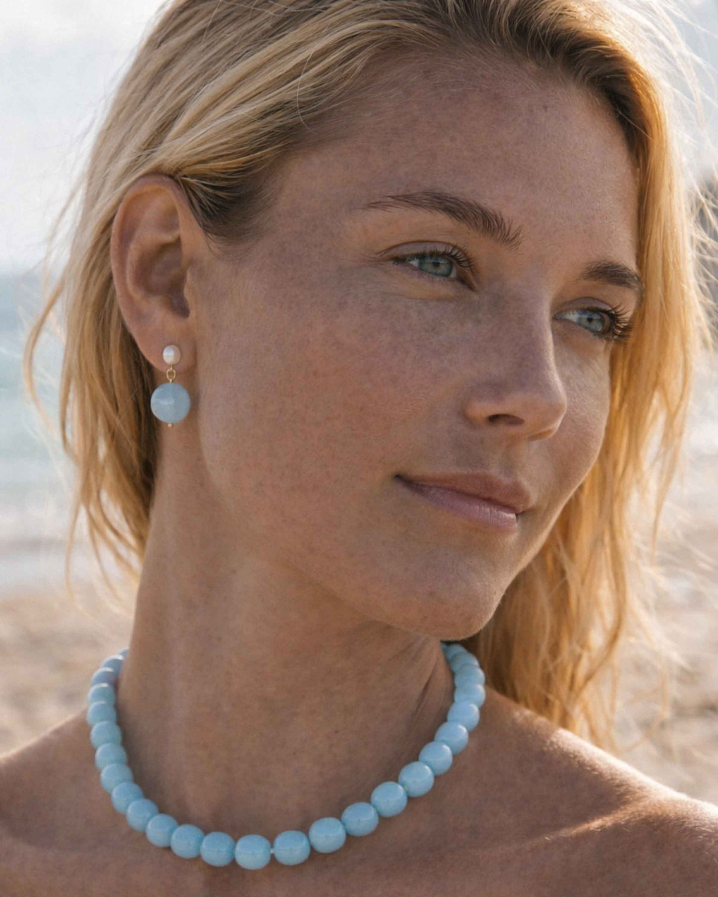Azure Jade Strand Necklace