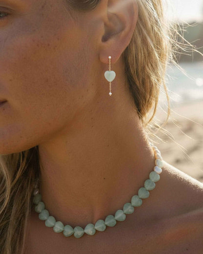 Aura Heart Pearl Aventurine Necklace