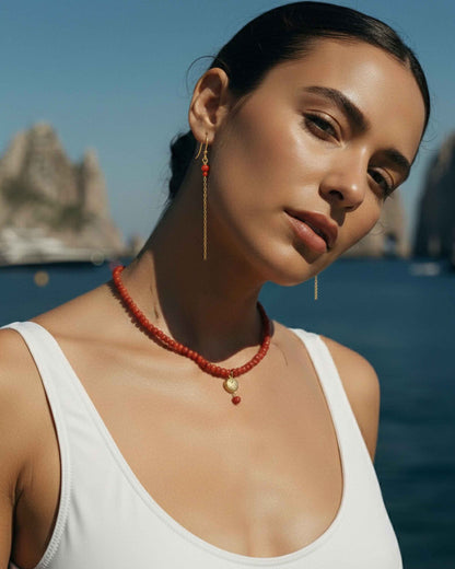 Sol Red Drop Earrings