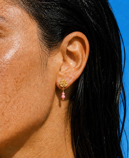 Luna Flora coral earrings