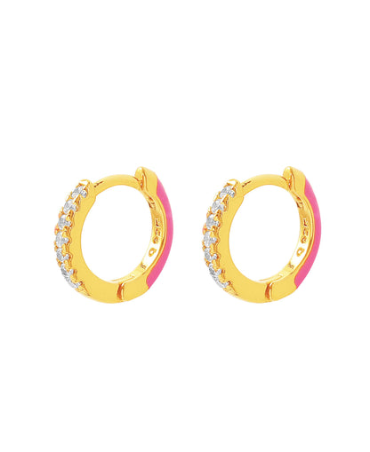 Esta pink enamel earrings