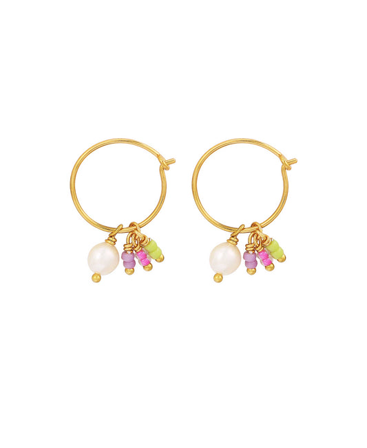 Yrsa earrings in  — earrings in 18k gold-plated 925 sterling silver, freshwater pearls