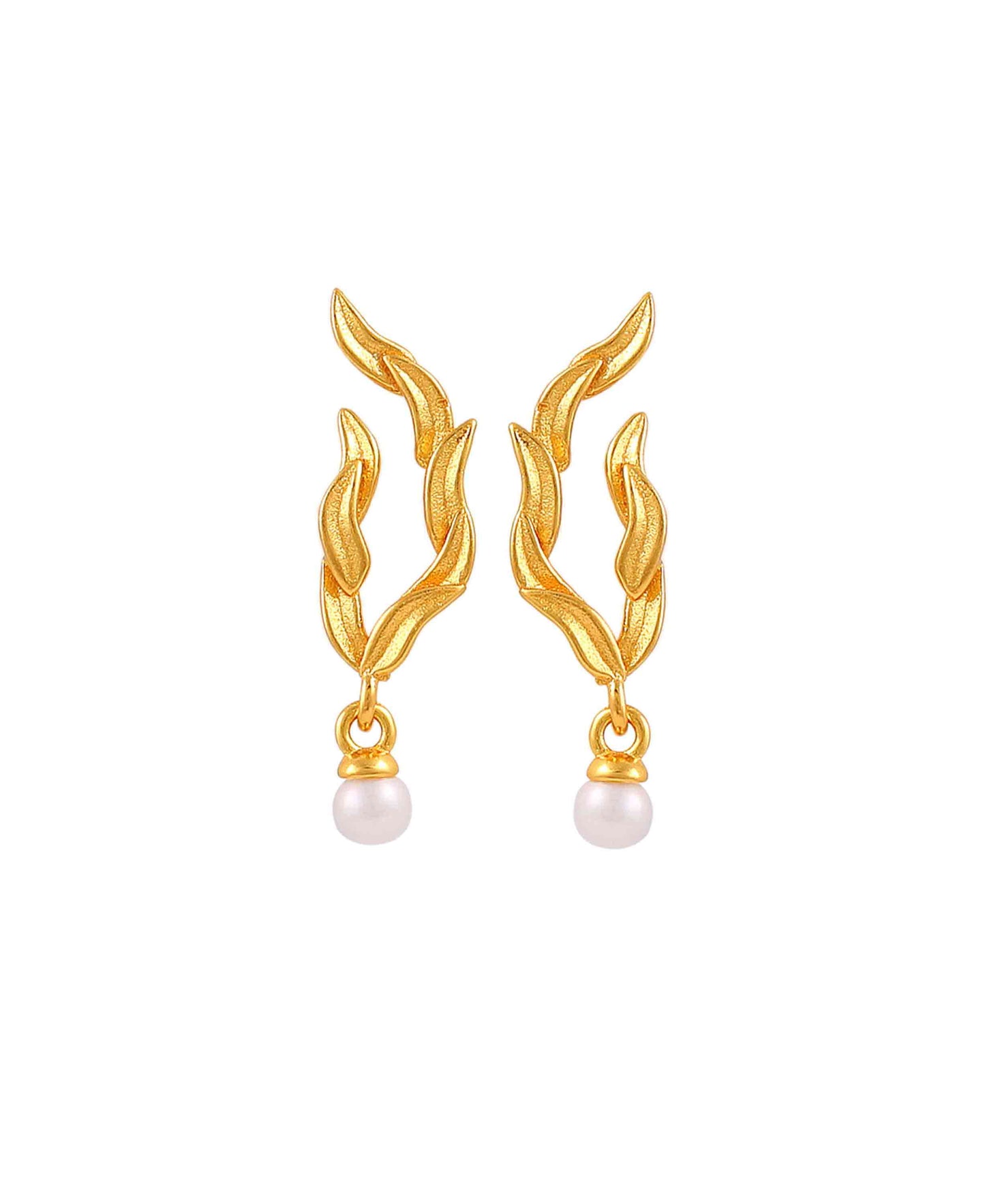 Marigold leaf earrings