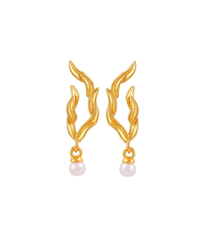 Marigold leaf earrings