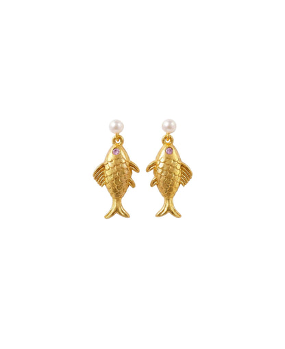 Deep sea pearl earrings