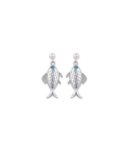 Deep sea pearl earrings