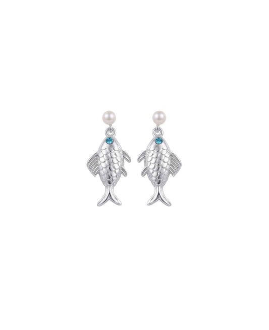 Deep sea pearl earrings
