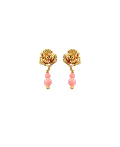 Luna Flora coral earrings