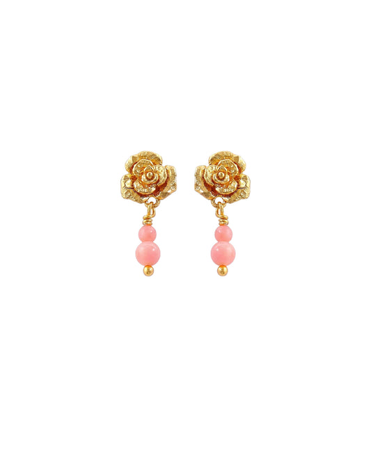 Luna Flora coral earrings