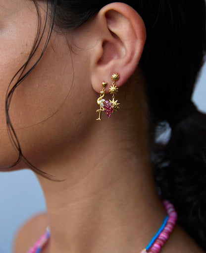 Pink flamingo earrings