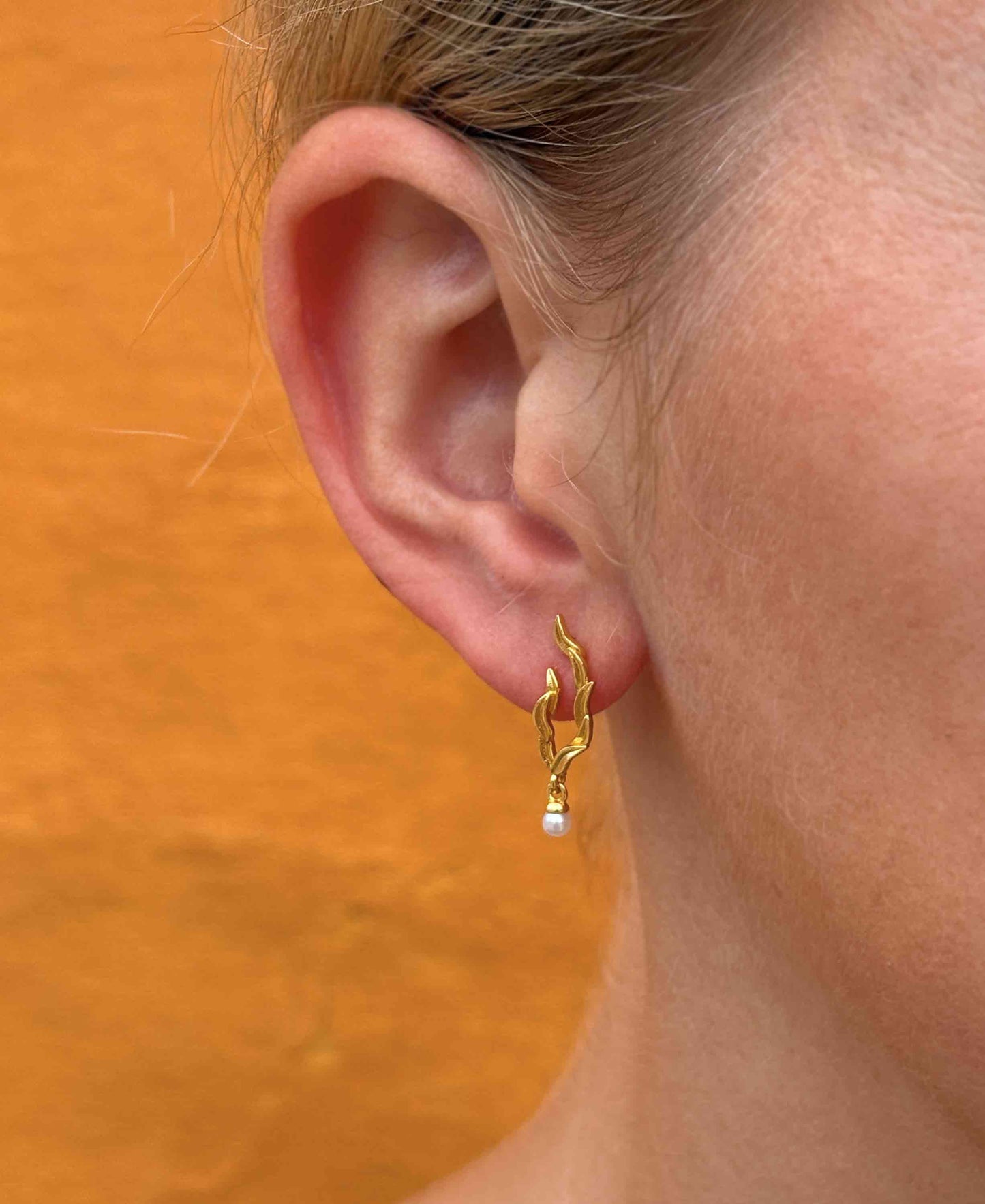 Marigold leaf earrings