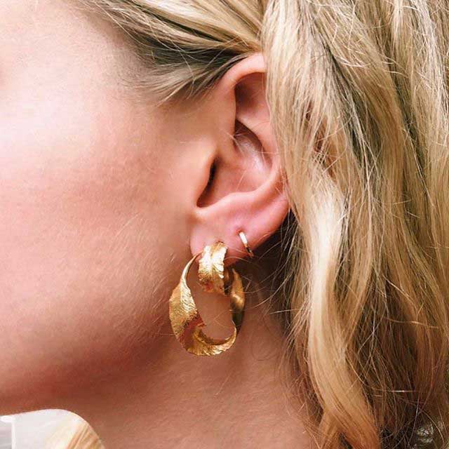 Small leaf earrings