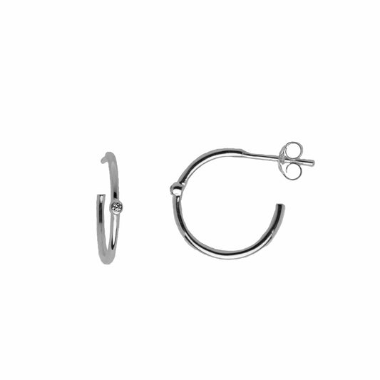 Classic Alfa hoops — silver earrings in 925 sterling silver