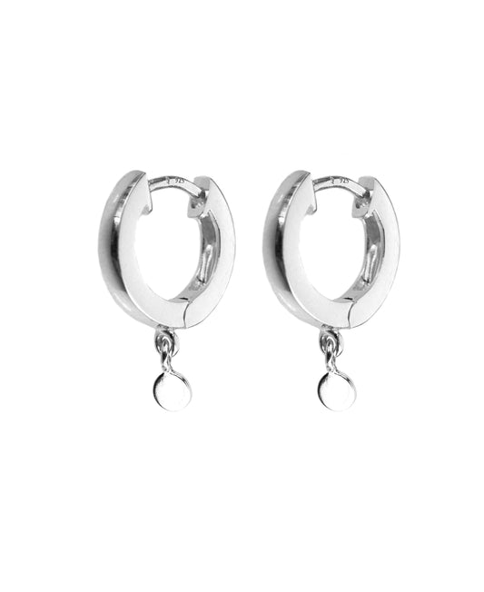 Mini coin hoops — silver earrings in 925 sterling silver