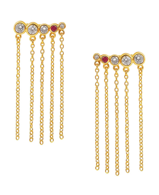 Waterfall earring — gold, silver earrings in gold-plated 925 sterling silver