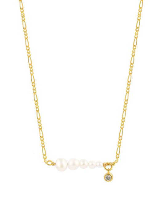 Elaine necklace — gold, silver necklace in 18k gold-plated 925 sterling silver, freshwater pearls
