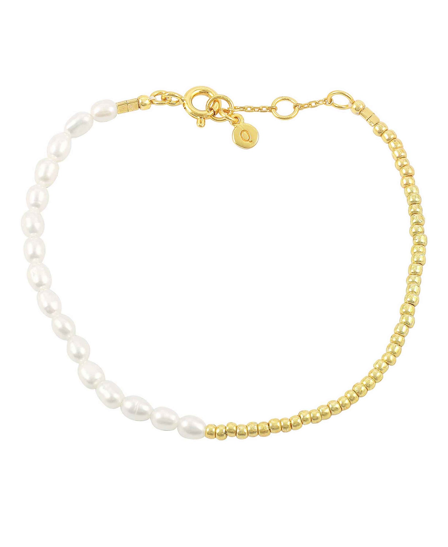 Ella plain bracelet — gold, silver bracelet in 18k gold-plated 925 sterling silver, freshwater pearls