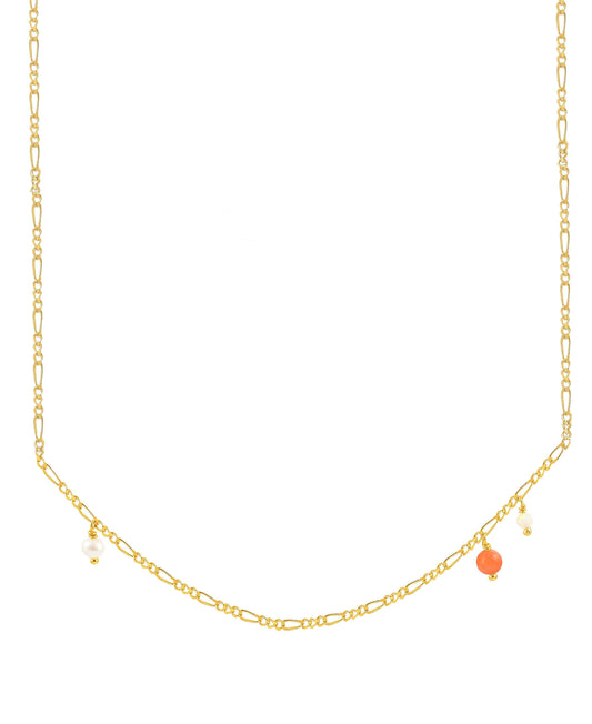 Coral cliff necklace — gold, silver, pearl necklace in 18k gold-plated 925 sterling silver, freshwater pearls