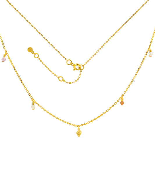 Aaliyah necklace — gold, silver, pearl necklace in 18k gold-plated 925 sterling silver, freshwater pearls