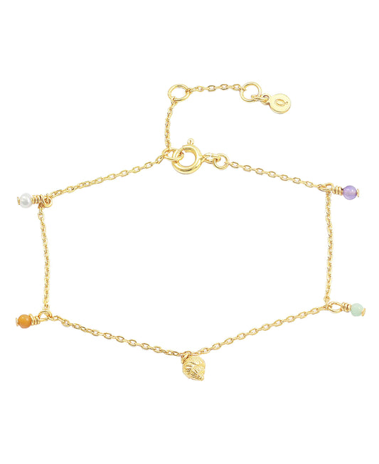 Aaliyah bracelet — gold, silver, pearl bracelet in 18k gold-plated 925 sterling silver, freshwater pearls