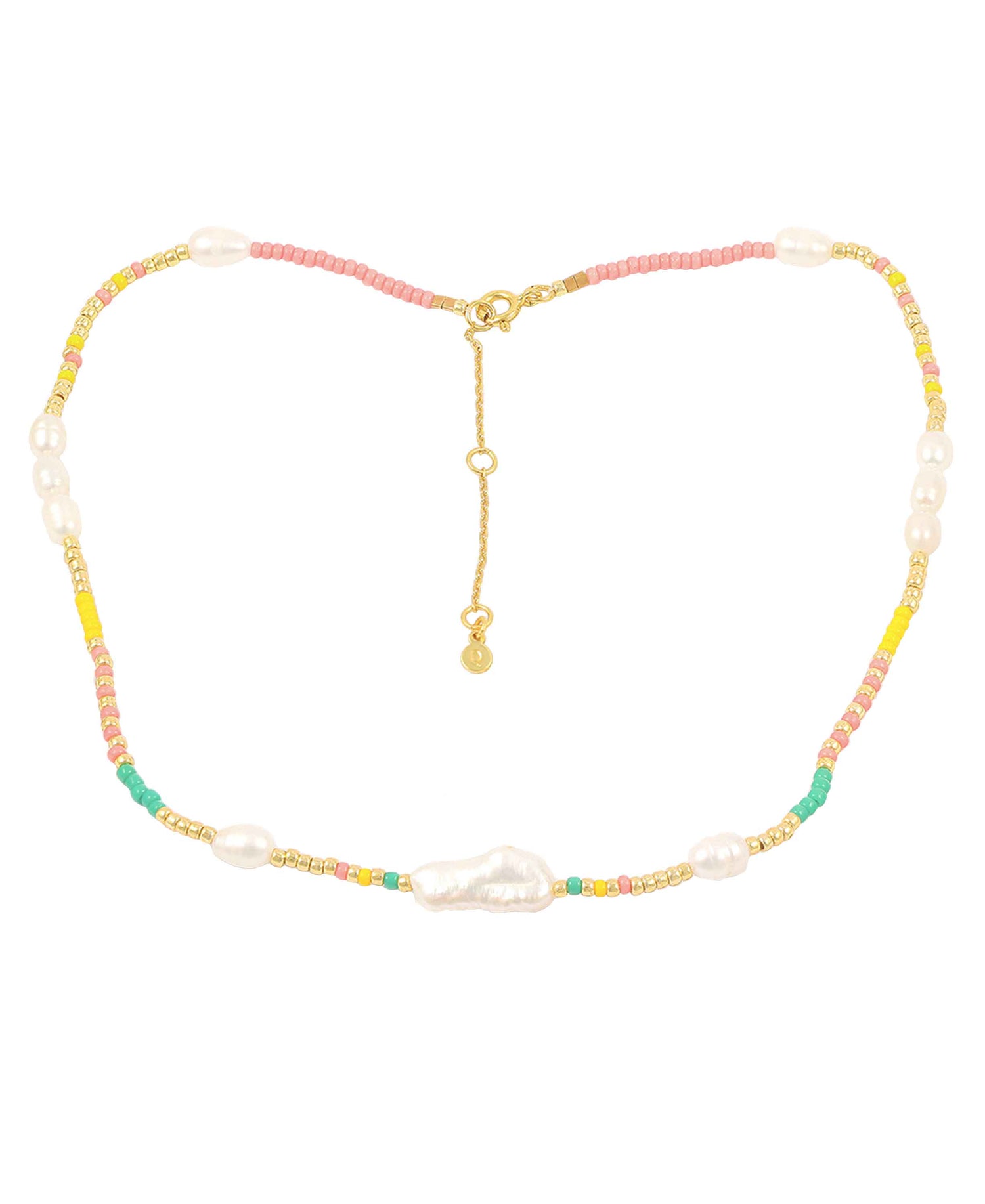 Aurora necklace — gold, silver, pearl necklace in 18k gold-plated 925 sterling silver, freshwater pearls