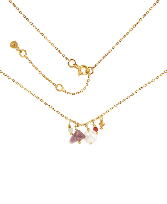 Victoria necklace — gold, silver, pearl necklace in gold-plated 925 sterling silver, freshwater pearls