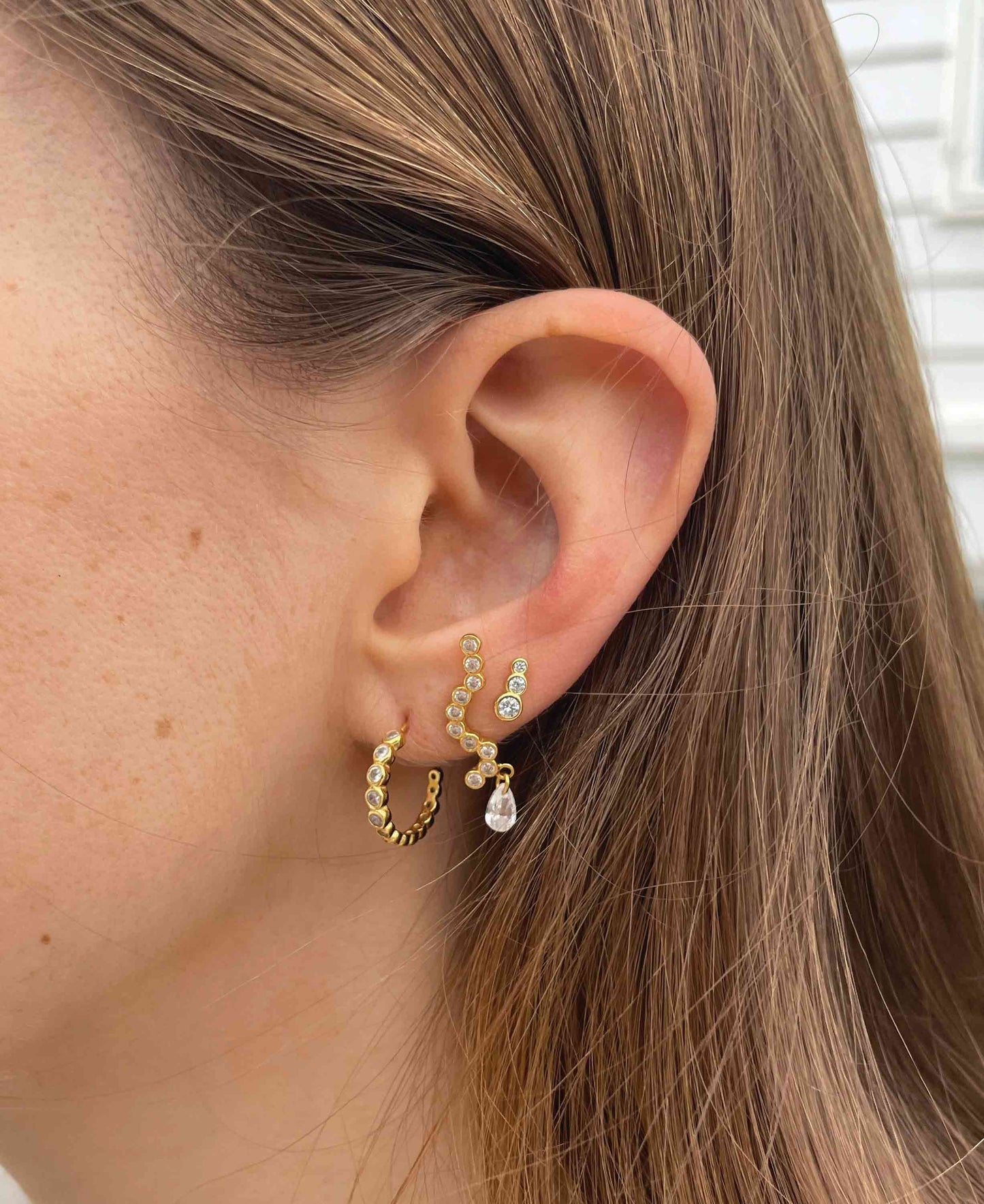 River raindrop earrings